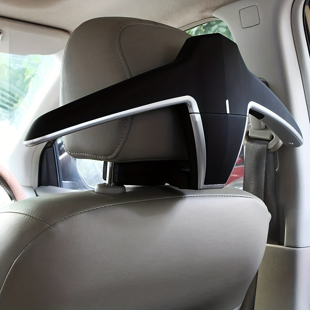 Premium Car Headrest Hanger in Sleek Black & Gray, Space-Saving Design with Multi-Functional Storage. Easy to Install and Fits Most Vehicles.