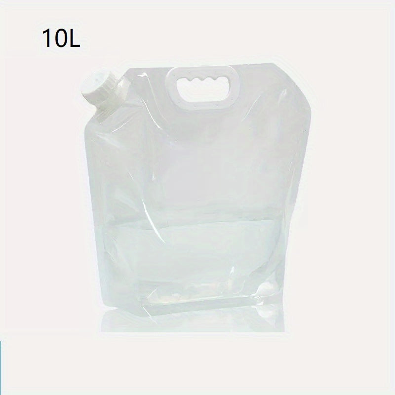 Portable collapsible water container bag - 5.68L/11.36L clear plastic storage jug for outdoor adventures and emergency preparedness. Ideal for hiking, picnics, BBQs, and more. Convenient and easy to carry.