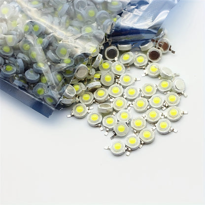 50 Super Bright Cool White LED Beads with Metallic Base for Industrial Electrical Projects