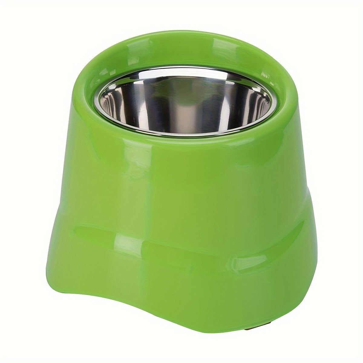 Stainless steel high table food bowl for tall pets in small and medium sizes.