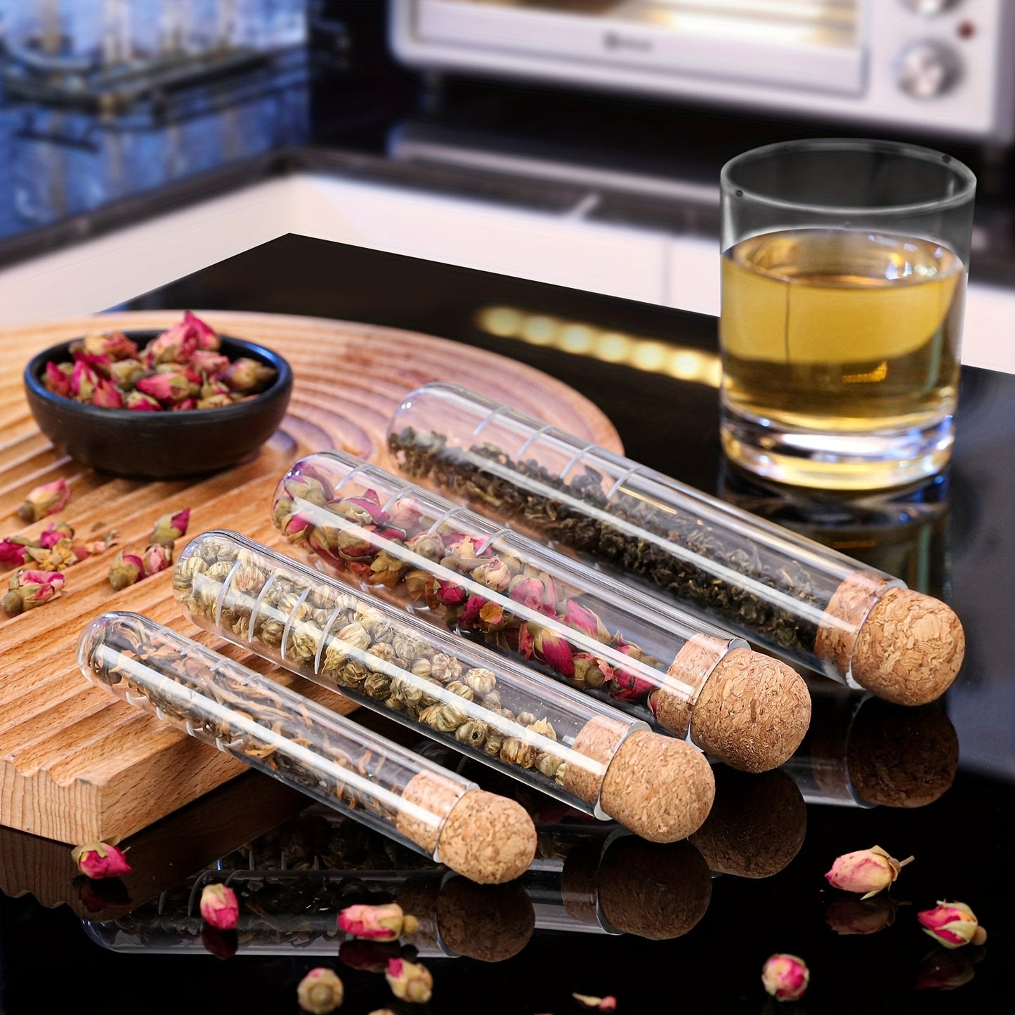 TEFILTER Creative Glass Test Tube - Reusable Transparent Tea Infuser with Leak Glass Tea Maker and Flower Tea Filter. Featuring a New Tea Filter Design!