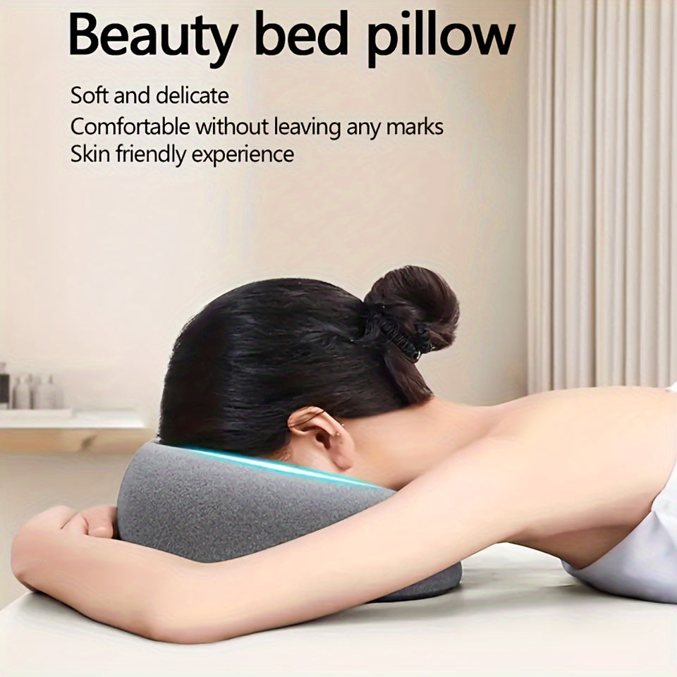 The Modern U-Shaped Memory Foam Face Pillow is a luxurious spa massage cushion that can be hand washed. It comes with a soft polyester cover, knitted fabric, and polyurethane filling for ultimate comfort. The zipper closure allows for easy removal and