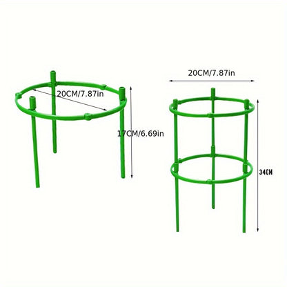 Set of 12 plant support stakes, plastic half round rings for climbing plants, suitable for small indoor plants.