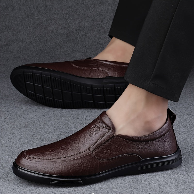 CLOHOO Men's Handmade Slip On Loafer Shoes