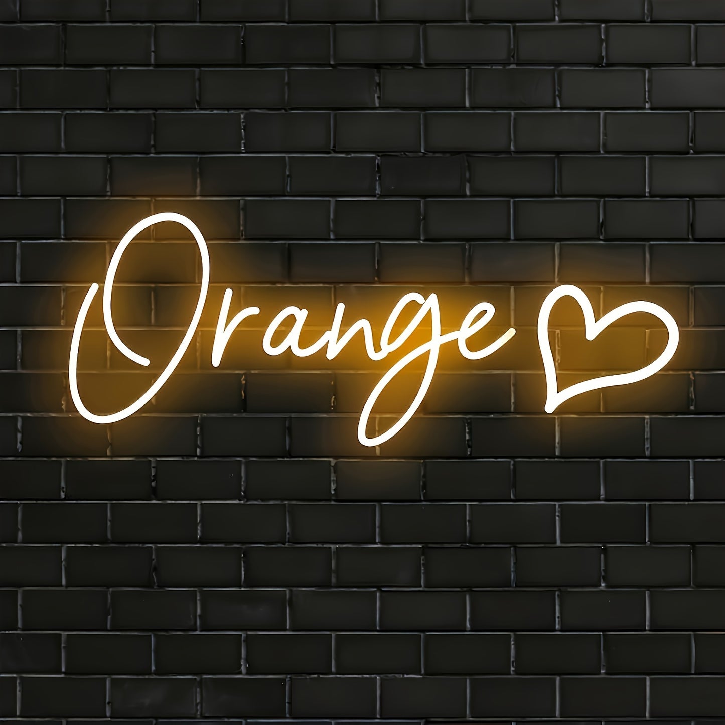 Personalized neon sign with heart and customizable letters - adjustable brightness, USB powered LED decor for any room. Great gift for special occasions.