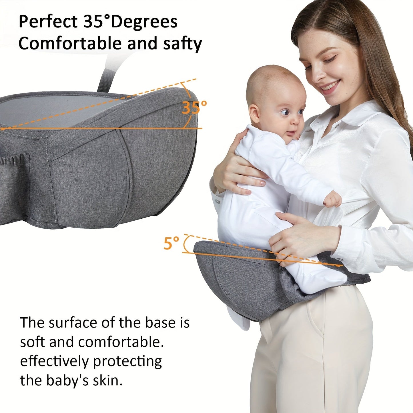 Newborn Baby Carrier, Ergonomic Infant Carrier for Parents - Lightweight Waist Stool for Toddlers, Children, and Babies - Perfect Shower Gift for Christmas, Halloween, Thanksgiving, and more! Suitable for 2.72-21.77 KG.