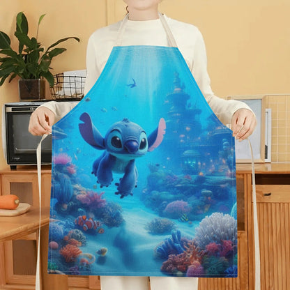 Disney has partnered with a new stylish waterproof apron featuring adorable cartoon designs of popular characters such as Mickey, Minnie, Winnie the Pooh, Stitch, and more. This apron is not only beautiful and fashionable, but also boasts a simple and