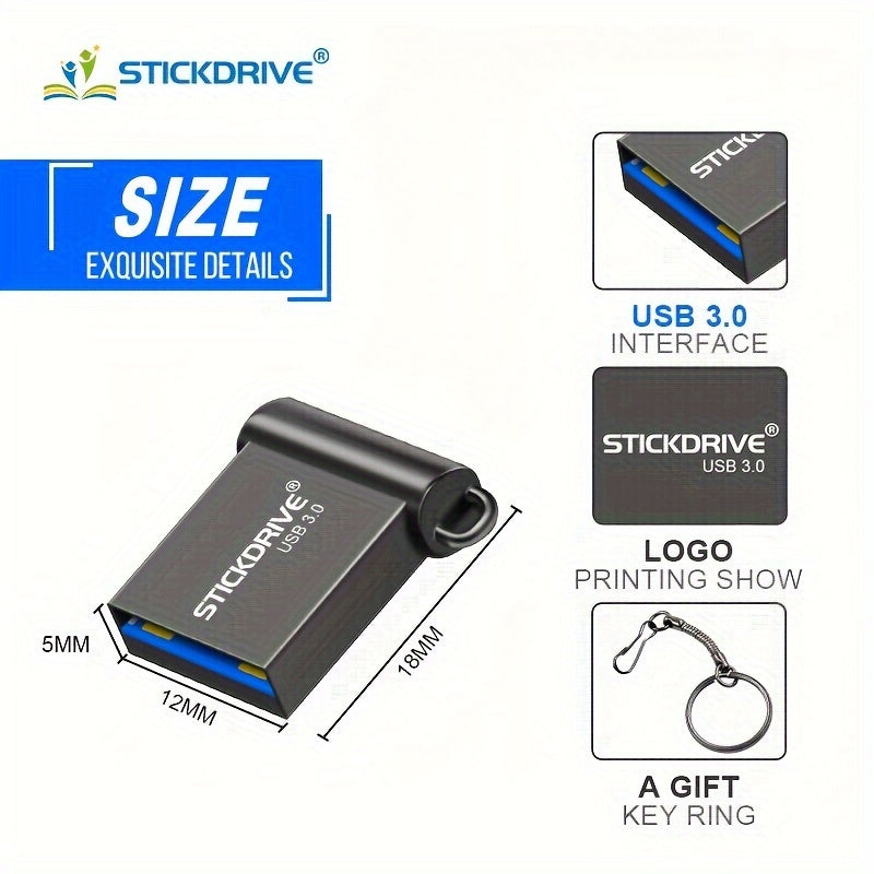 STICKDRIVE MINI USB 3.0 Flash Drive in various sizes for Key Ring.