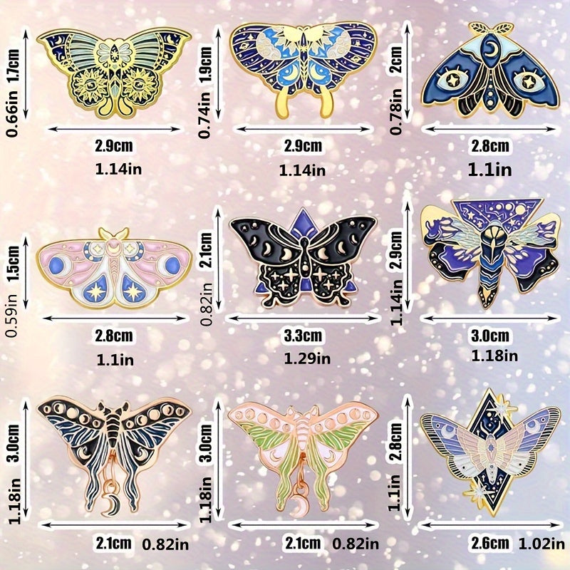 10 or 20 pieces of elegant enamel pins from the Butterfly Series featuring animal patterns, perfect for decorating bags and clothing or gifting as a present