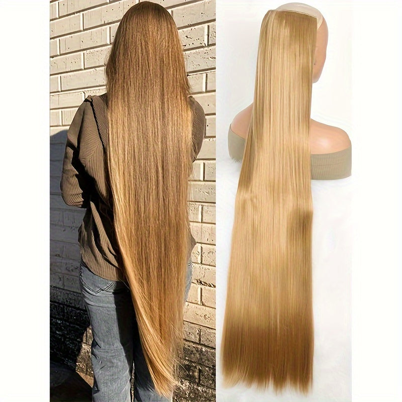 Women's 101.6cm Silky Straight Ponytail Clip-In Hair Extension: Basics Style, Instant Length & Volume for All Hair Types