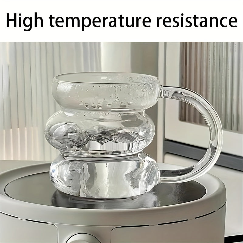 1 piece of irregular high borosilicate glass cup for Caterpillar heat-resistant beverages.