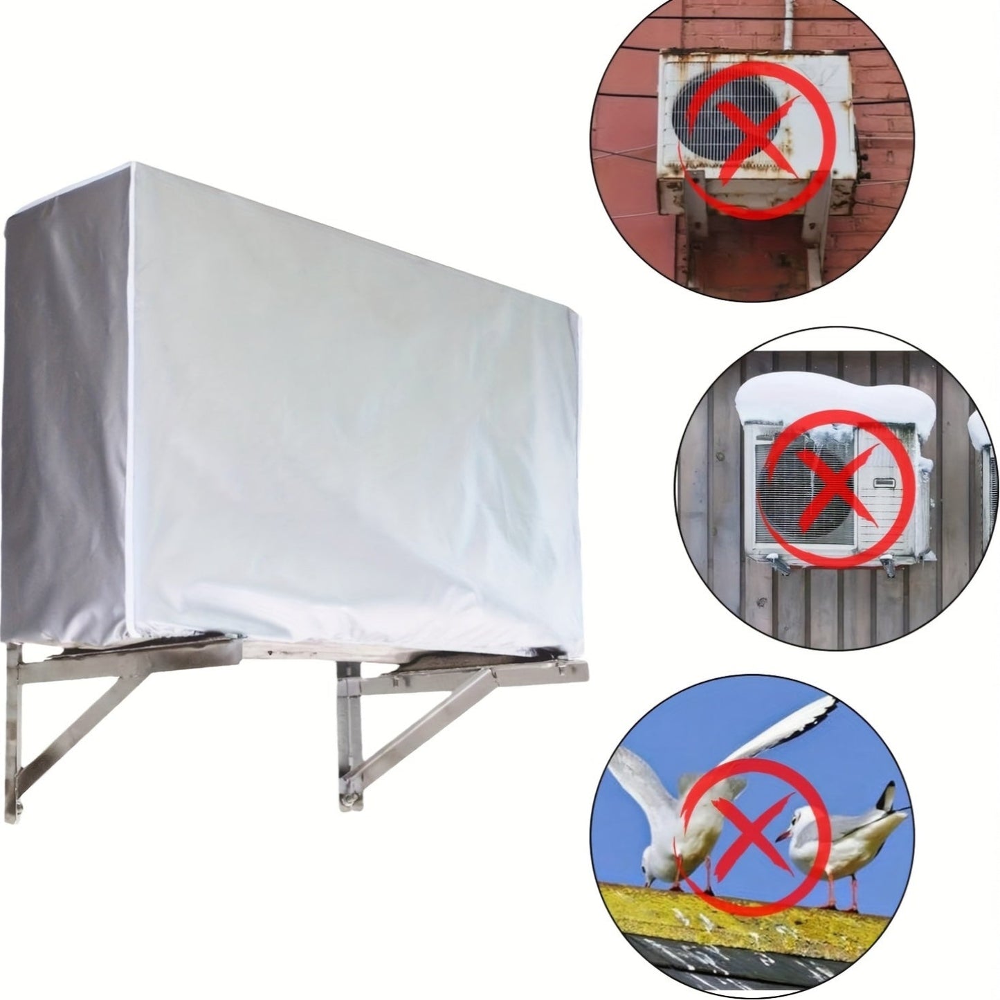 Aluminum Foil Air Conditioner Cover - Portable, Household Use - Available in Multiple Sizes for Dust Protection, Sun Protection, and Waterproofing