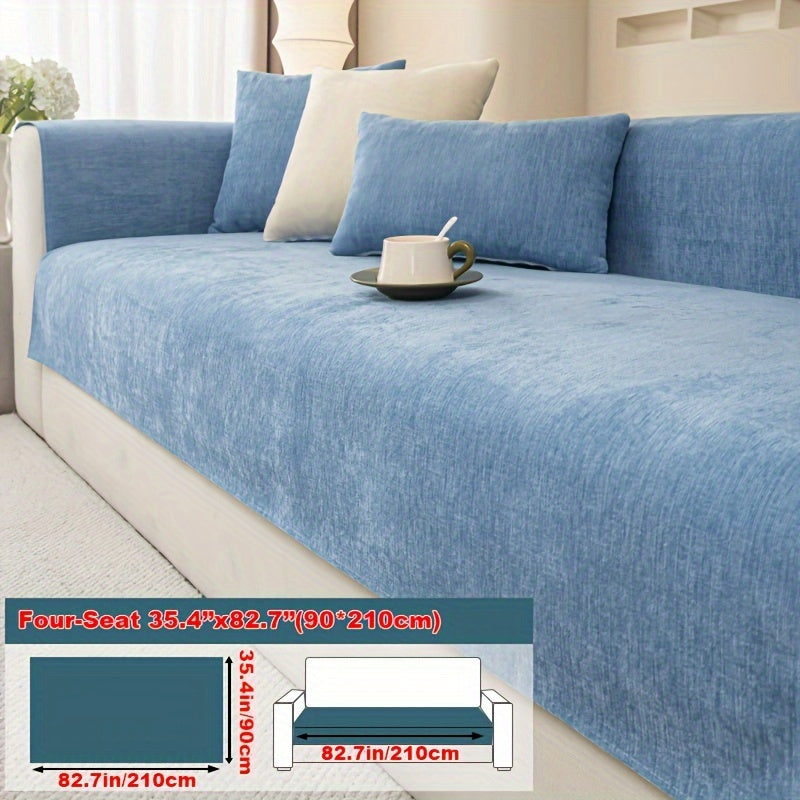 Chenille Sofa Cover suitable for armchairs to 4-seater sofas, pet-friendly, non-slip, machine washable - 1pc.