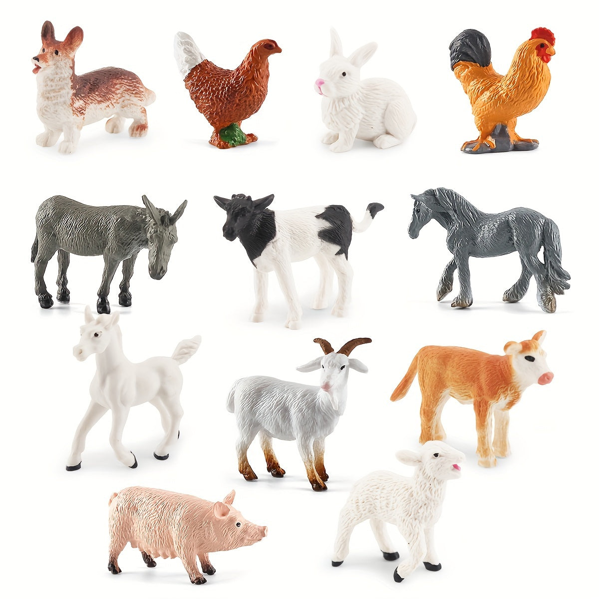 Fantarea Miniature Farm Animals set: Realistic and suitable for kids aged 3-8.