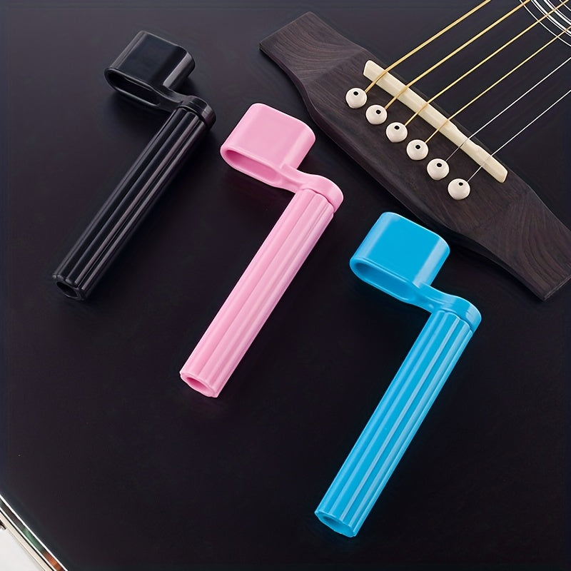 Durable, easy-to-use tool for quick guitar string changes; designed for acoustic guitars.