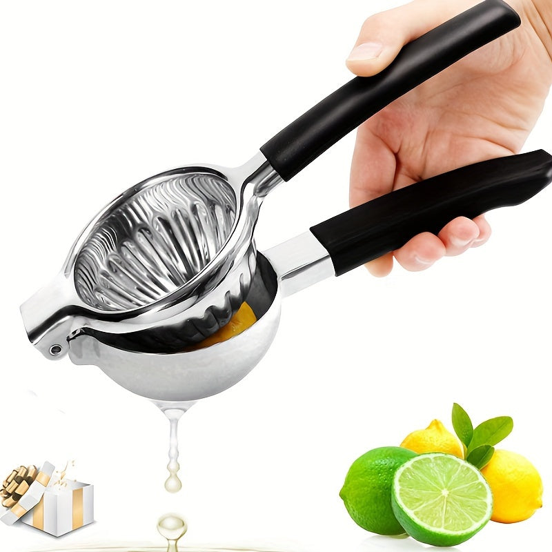 Durable Stainless Steel Manual Citrus Juicer - Robust Lemon Squeezer with Spacious Bowl & Secure Non-Slip Handle for Effortless Juicing Without Seeds