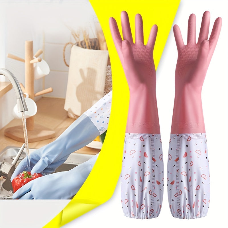 Winter is coming, so be prepared with a pair of warm fleece dishwashing gloves. These gloves are waterproof and made of durable latex, making them perfect for kitchen and bathroom cleaning. They are also lead-free PVC.