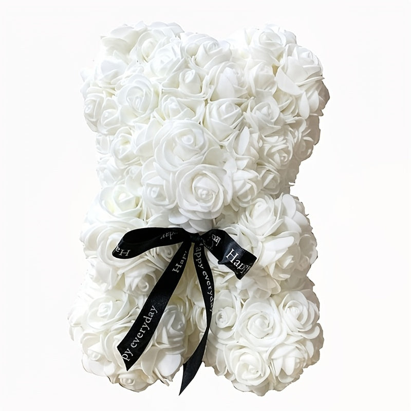 Rose bear made of foam flowers, perfect for Valentine's Day, Mother's Day, anniversaries, weddings. Size: 16.99*22.99cm. Great gift for birthdays.