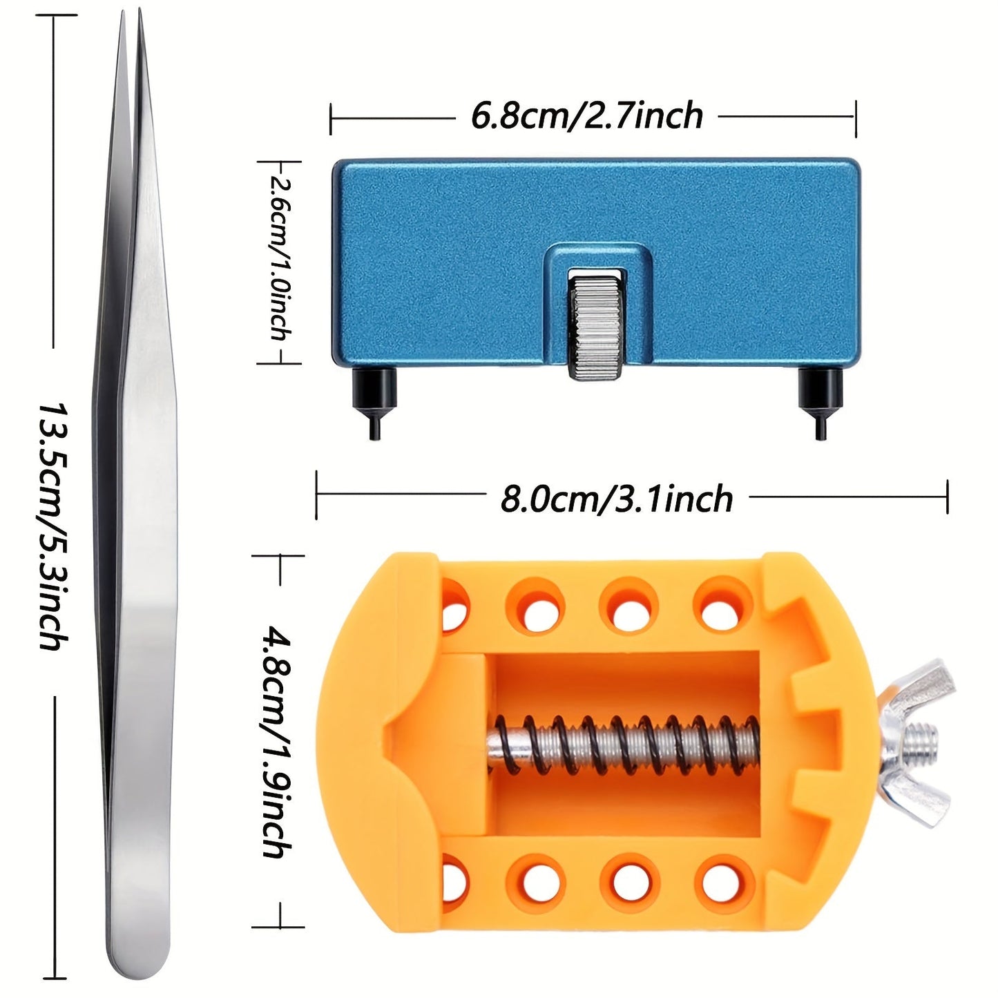 3-Piece Stainless Steel Watch Battery Replacement Kit Includes Wrench Back Remover, Rotate Open Watch Cover Tool, Case Opener Set, and Tweezers - A Popular Choice