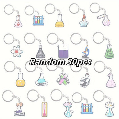 [Top Pick] Assortment of Keychains with Science-Themed Designs: Test Tubes, Flasks, Biology, Chemistry, and More – Perfect for Student Gifts and School Events!