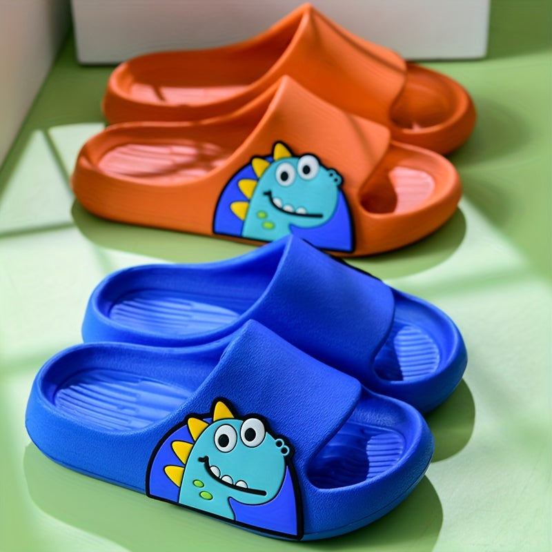 Cute cartoon open toe slippers for girls, lightweight and breathable for all seasons, perfect for indoor use at home or in the bathroom.