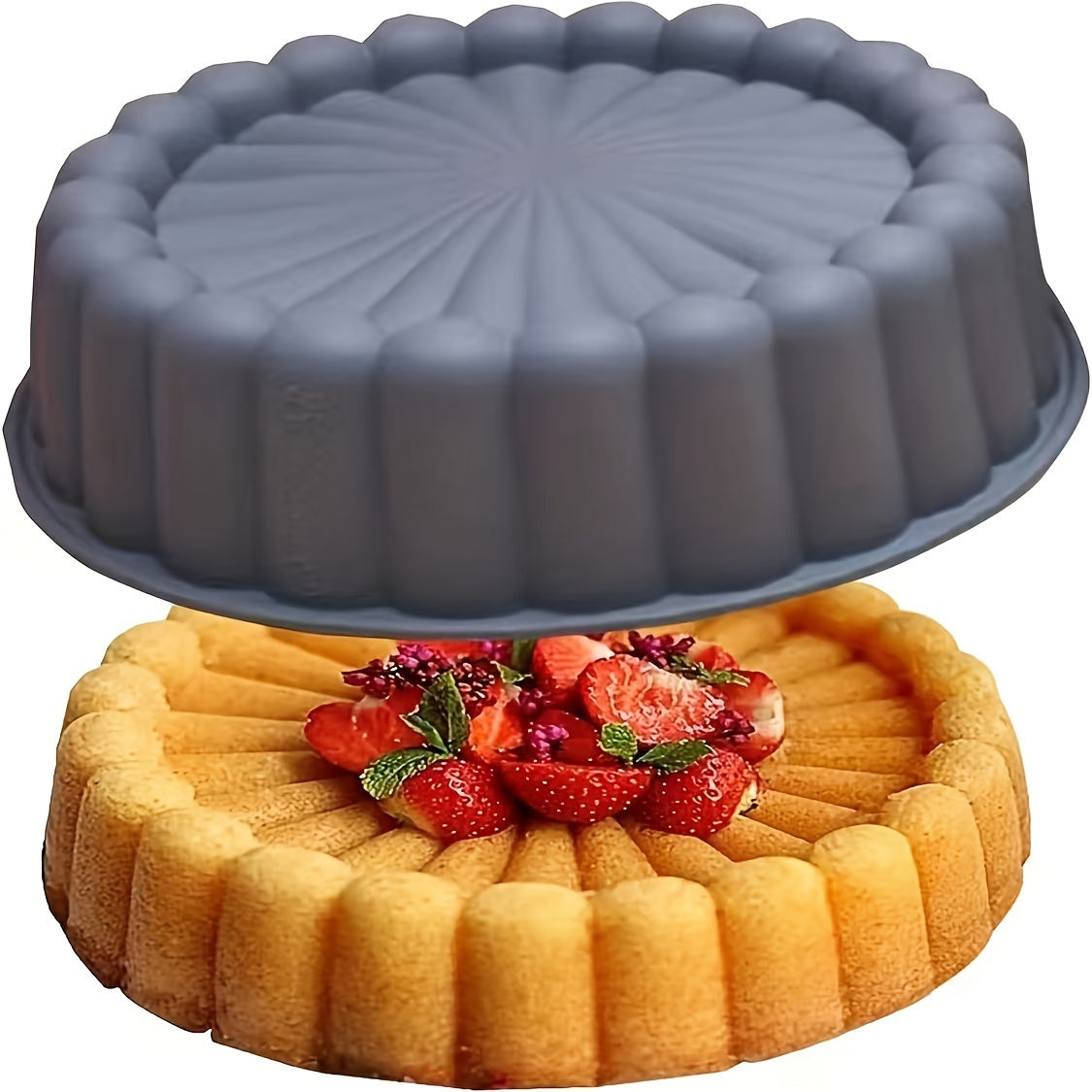 Multi-purpose 19.99cm Silicone Cake Mold with Nonstick Coating - Ideal for Wedding, Birthday Celebrations, and Beyond!