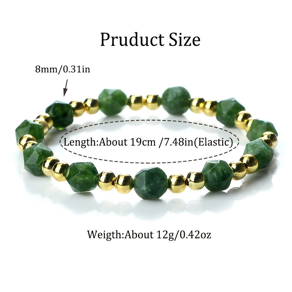 Beautiful Nautical Inspired Natural Aventurine & Dongling Stone Beaded Bracelet, 8mm - Ideal Healing Meditation Jewelry for Women. Great for Everyday Wear or as a Valentine's Day Gift. Versatile Accessory for All Seasons.