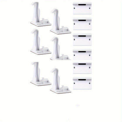 This set includes 8 child safety cabinet latches made of ABS material that is phthalate-free. They are easy to install with no drilling required, providing a secure fit. The invisible locks are perfect for drawers and countertop overhangs, recommended