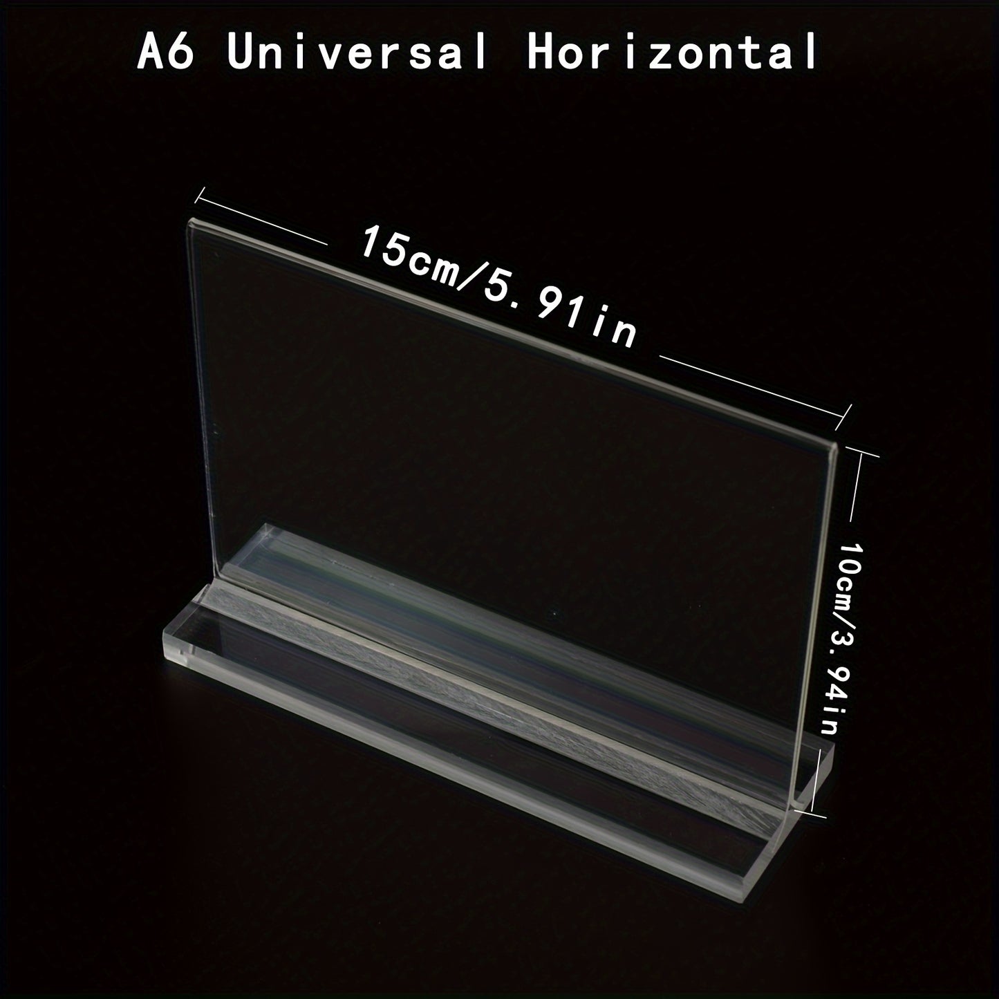 4 Acrylic Sign Holders for A5 & A6 Labels, Transparent Display Stands for Desk/Counter