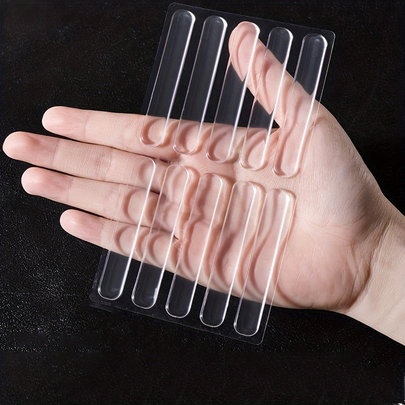 10 clear door anti-collision pads, 6.3cm*0.99cm silicone sealing strips for household use.