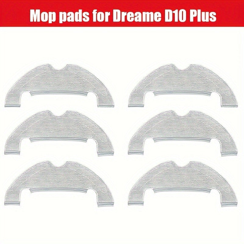 This package includes 6 mop cloth replacement parts designed for use with the Dream D10 + RLS3D robot vacuum cleaner. These accessories are specifically made for the Dream D10 Plus model, providing optimal cleaning performance.