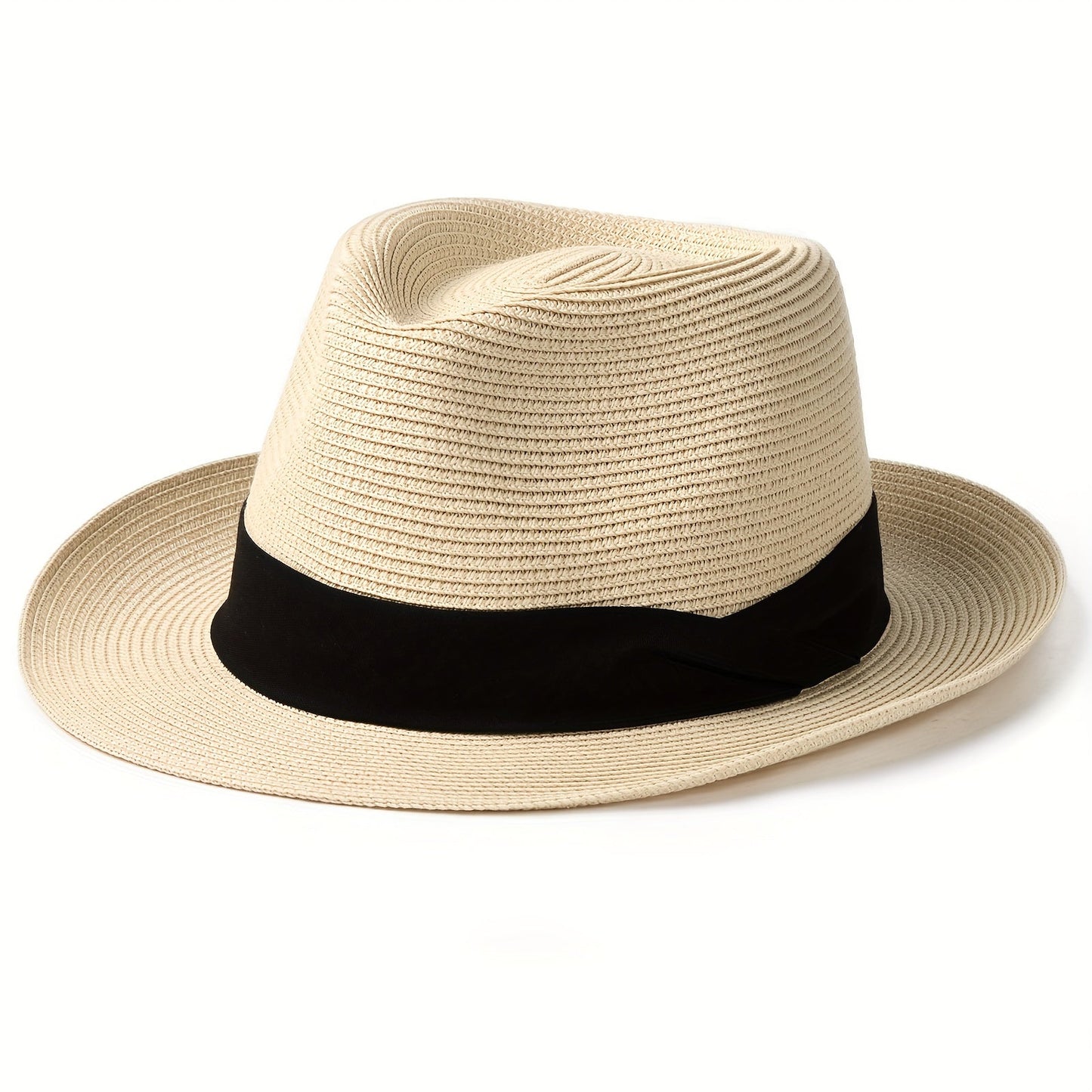 Panama Hat Fedora with Wide Brim Straw, Perfect Summer Beach Sun Hat for Men and Women, Great for Gifting, Easily Recoverable After Crimping