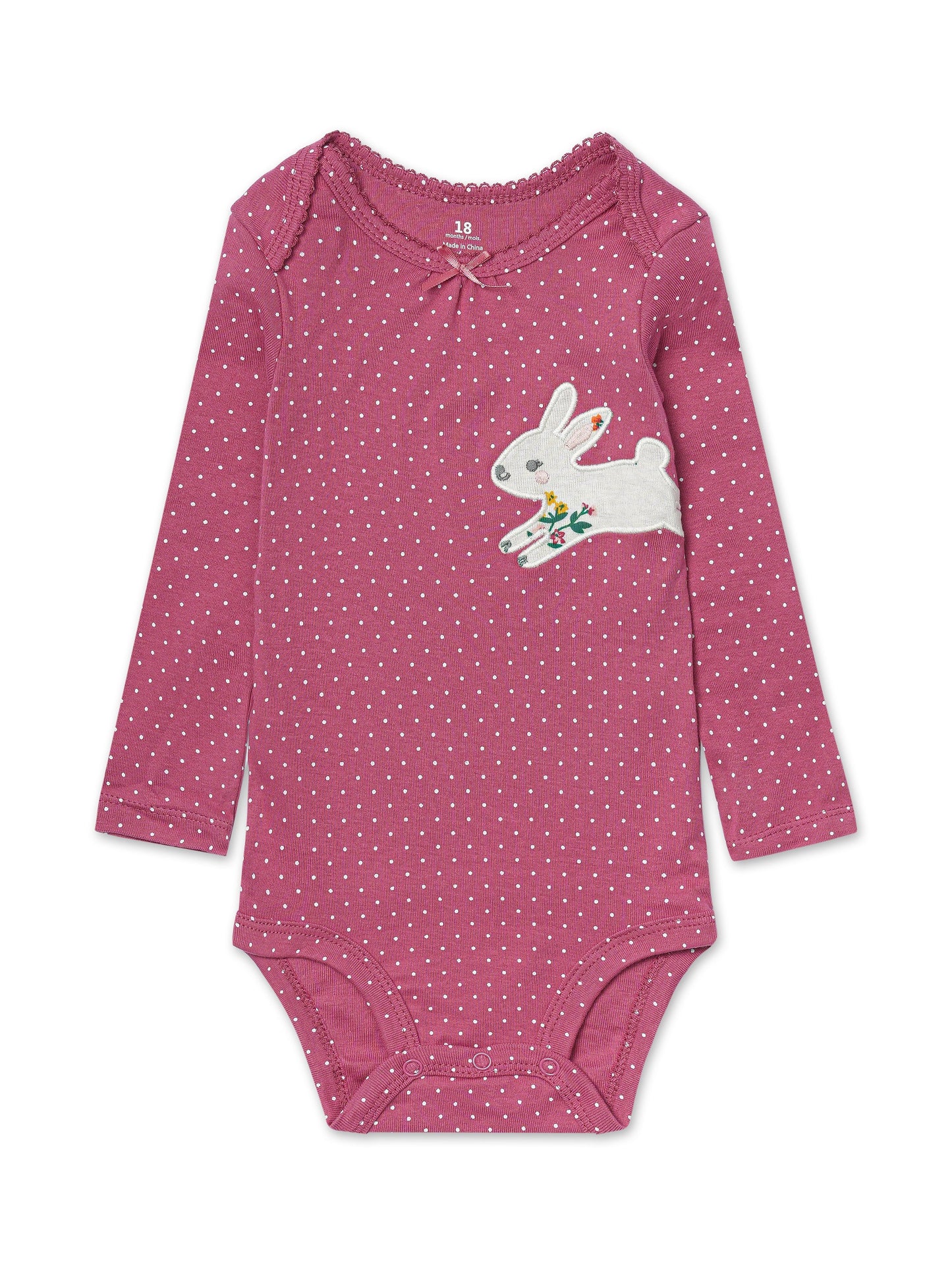 5 baby triangle bodysuits with cartoon pattern.