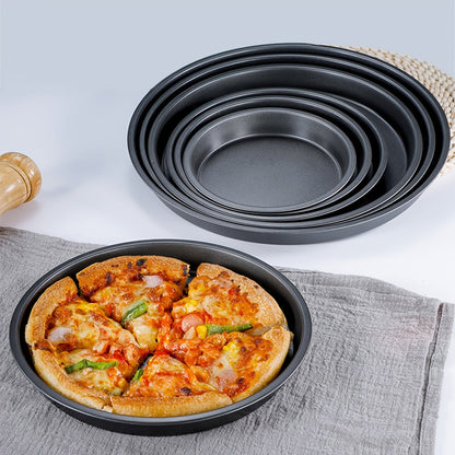 Durable Non-Stick Pizza Baking Pan for Home Baking, 8/10 Inch Made of Carbon Steel, Features Non-Stick Coating, Heat Resistant, and Easy to Clean