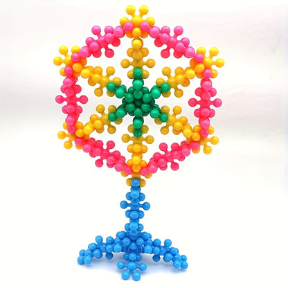 Plum Blossom Building Blocks Set with 60/100/200 pieces. Allows for interlocking puzzle tree trunk assembly. Education plastic toy for kindergarten enlightenment.