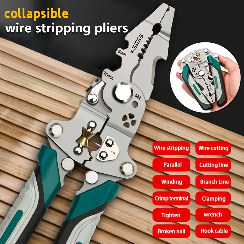 New model industrial-grade wire stripping pliers designed for electricians with multifunctional capabilities.