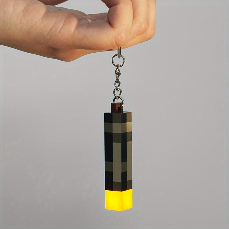 Bright Anime Game Figure Keychain - Vintage Torch Style, Strong Plastic Material, Ideal for Backpacks & Presents