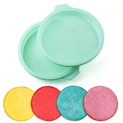 Set of 4 Silicone Layered Cake Molds in Round Shape (15.24cm/20.32cm), Perfect for Toast Bread, Cakes, and Pastries. Non-Stick and Easy to Use Baking Tools for Your Kitchen. Great Addition to Your Kitchen Gadgets and Accessories Collection.