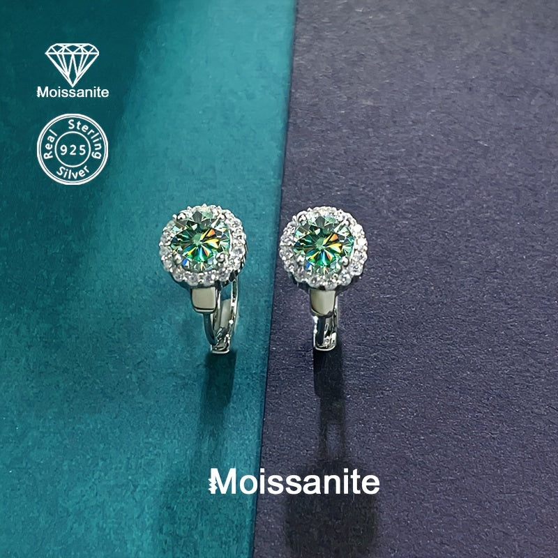 Elegant and luxurious, these 1 Carat Moissanite Earrings feature a stylish design crafted from 925 Sterling Silver. Perfect for fashionable women, these studs are ideal for weddings, banquets, Christmas, and New Year celebrations. A versatile accessory