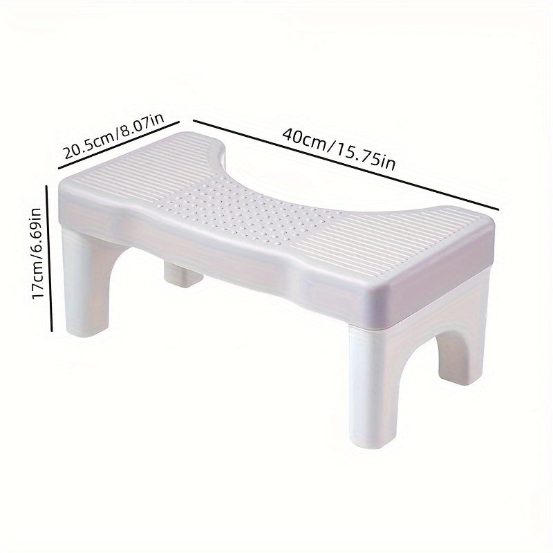 1pc Ergonomic Folding Toilet Step Stool with Durable Plastic Construction and Space-Saving Design, featuring Anti-Slip Feet and a 35-Degree Comfort Angle for Essential Bathroom Aid.