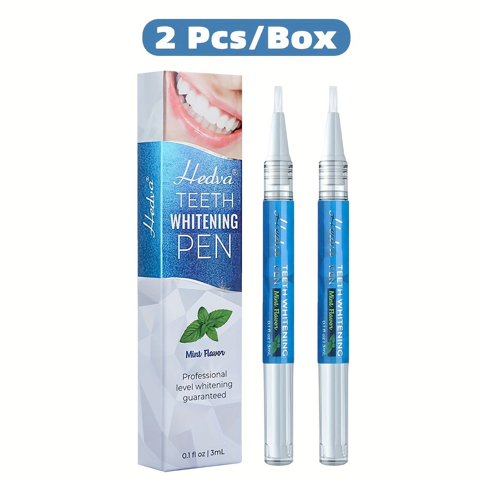 Teeth whitening pen with mint flavor in 4pcs, 3pcs, 2pcs, or 1pc options, 3mL/0.1 Fl oz per pen, portable and easy to use.