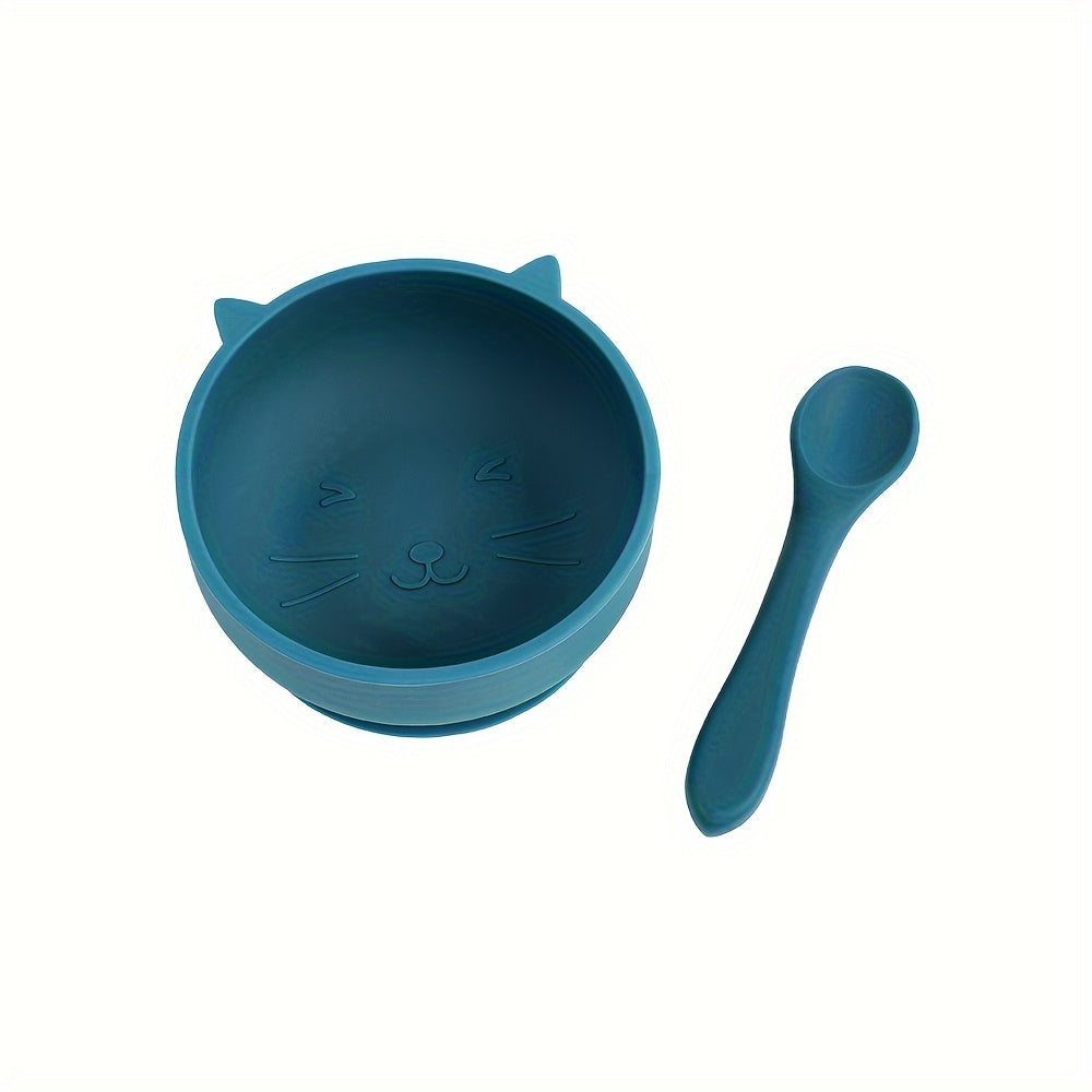 TYRY.HU Custom Feeding Bowl With Suction Cup, Silicone Bowl and Spoon Set, Perfect Christmas Gift