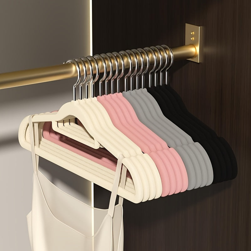 Pack of 10 High-Quality Velvet Hangers with Swivel Hooks, Durable Non-Slip Design for Maximum Space Efficiency, Includes Tie Bar for Coats, Suits, and Dresses