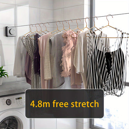 1-piece Simple Square Clothesline with 4.8m Wire Rope - Perfect for Home, Bathroom, Balcony - Retractable and Ideal for Back to School College Supplies