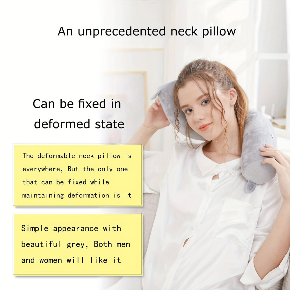 Lightweight Twistable U-Shaped Memory Foam Neck Pillow with Integrated Support System - Soft Polyester Travel Pillow for Pregnancy and Postpartum Relief