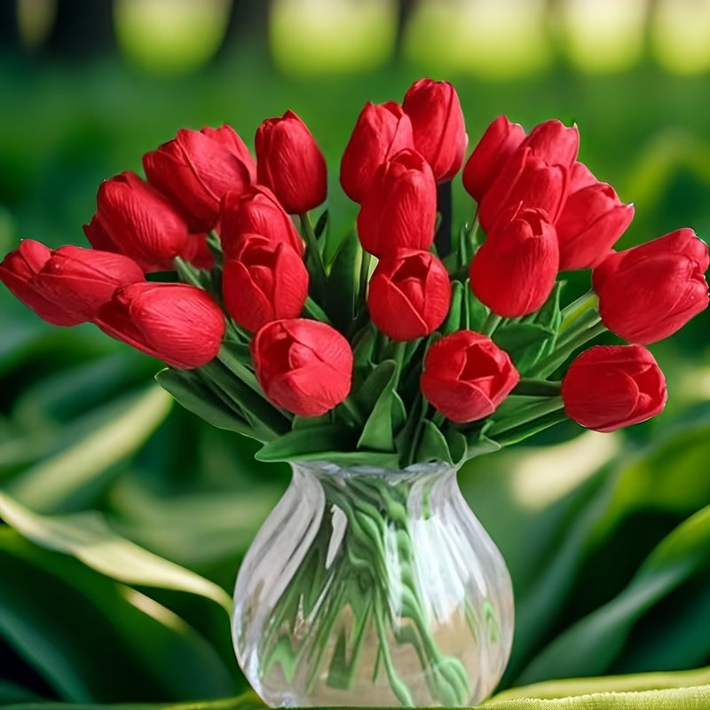 10 Artificial Simulation Tulips with Real Touch, Suitable for Room/Home/Bedroom/Wedding/Office/Cafe Decor, Perfect for Valentine's Day, Birthdays, and Mother's Day.