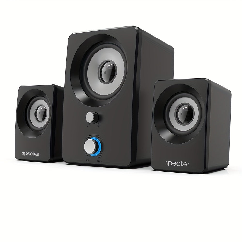 Versatile 2.1 stereo speakers with USB power, wireless and wired connectivity. Ideal for laptops and PCs, perfect for music, movies, gaming. Black color.