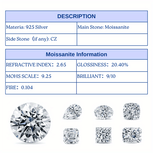 Vintage Style 18K Golden Plated 925 Silver Band 1pc Ethic Diam 2/4CT Moissanite Engagement Ring, Perfect for Parties and Banquets, Ideal Christmas Gift for Her, Suitable for All Seasons.