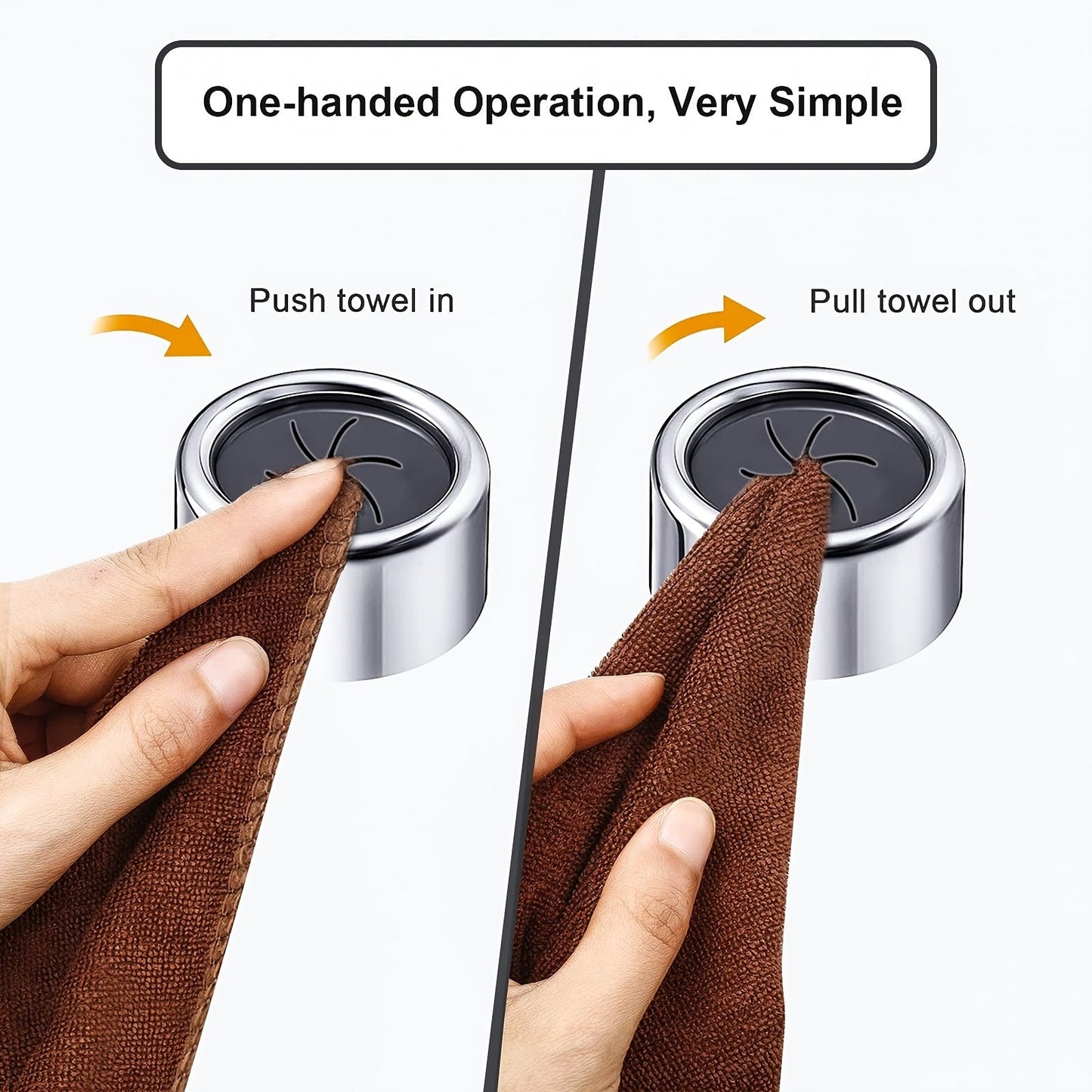 Kitchen towel holder set of 3, 8 pieces in total. Self-adhesive hook for easy mounting on walls. Ideal for use in bathrooms, kitchens, and throughout the home. Can be mounted on walls, cabinets, or in the garage without the need for drilling.