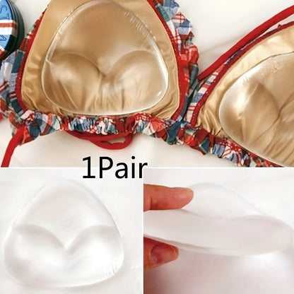 Silicone bra insert pads for enhancing chest in women's lingerie.